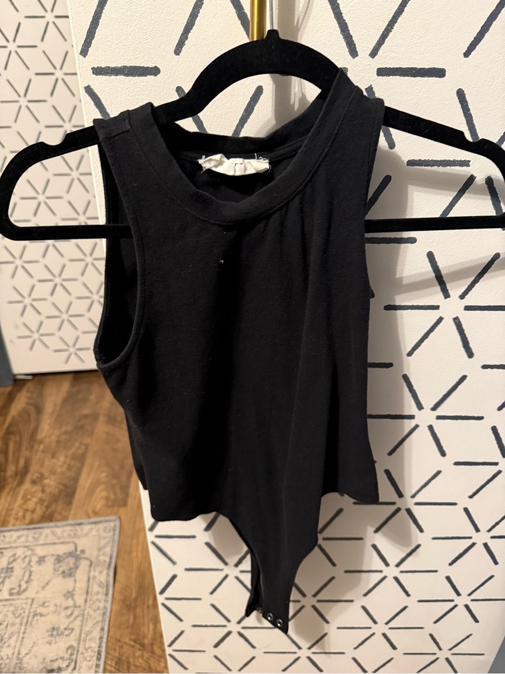 Black Sleeveless Ribbed Bodysuit - Women